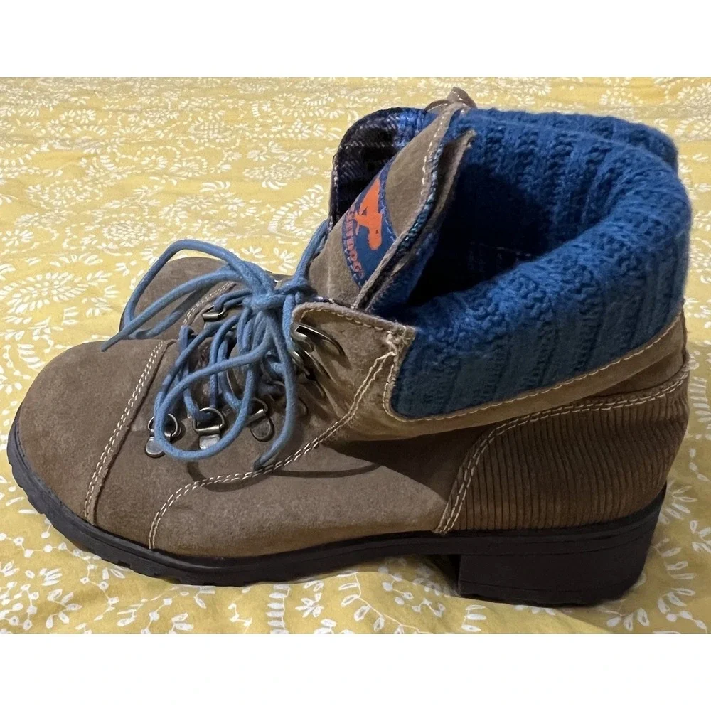 Rocketdog Women's Brown Ankle Boots Size 8.5 M Lace Up Chunky Boot  Corduroy